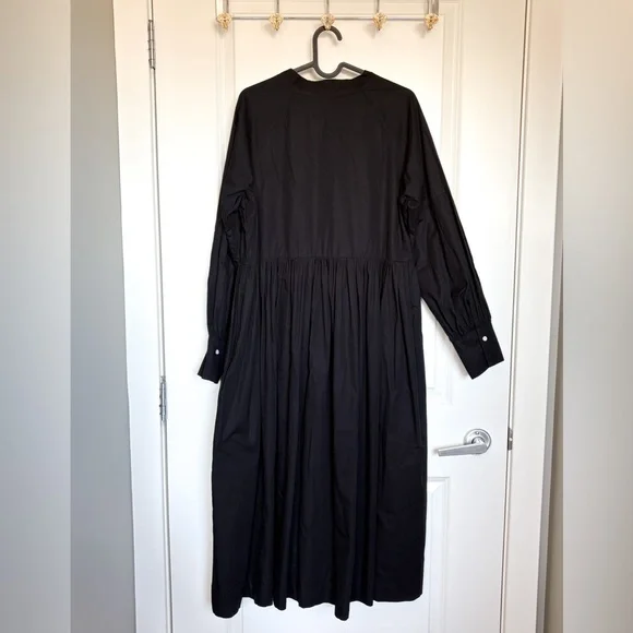 A Bronze Age Black House Dress Cotton Midi M Made in Canada - Picture 4 of 6